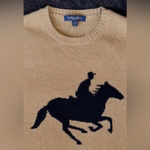 Brooks Brothers Women’s 100% Wool Equestrian Intarsia Sweater M